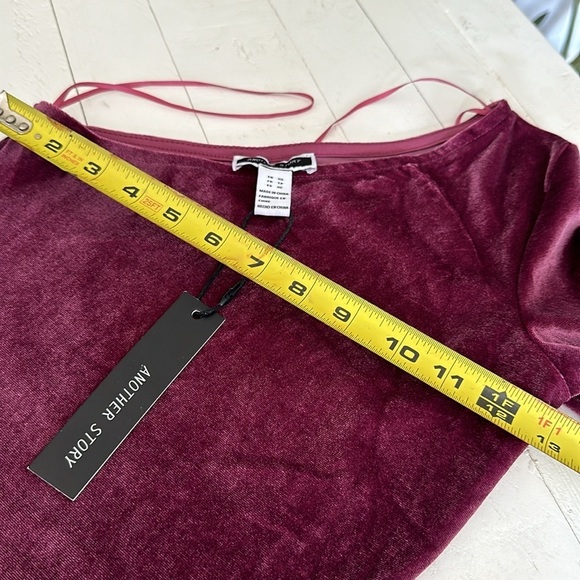 Another story velvet ruched side arm body suit high stretch XS - Picture 5 of 6